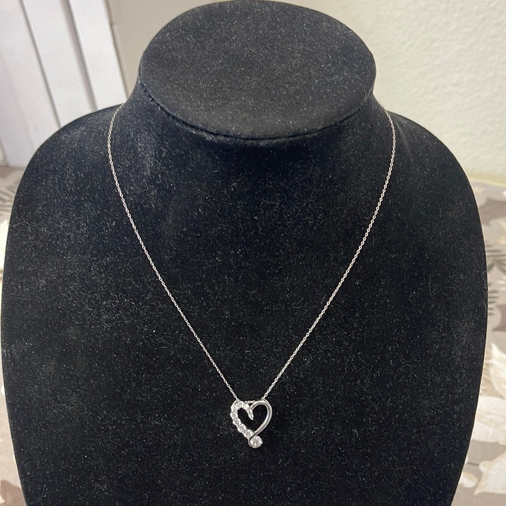 Sterling silver 18” necklace with CZ heart